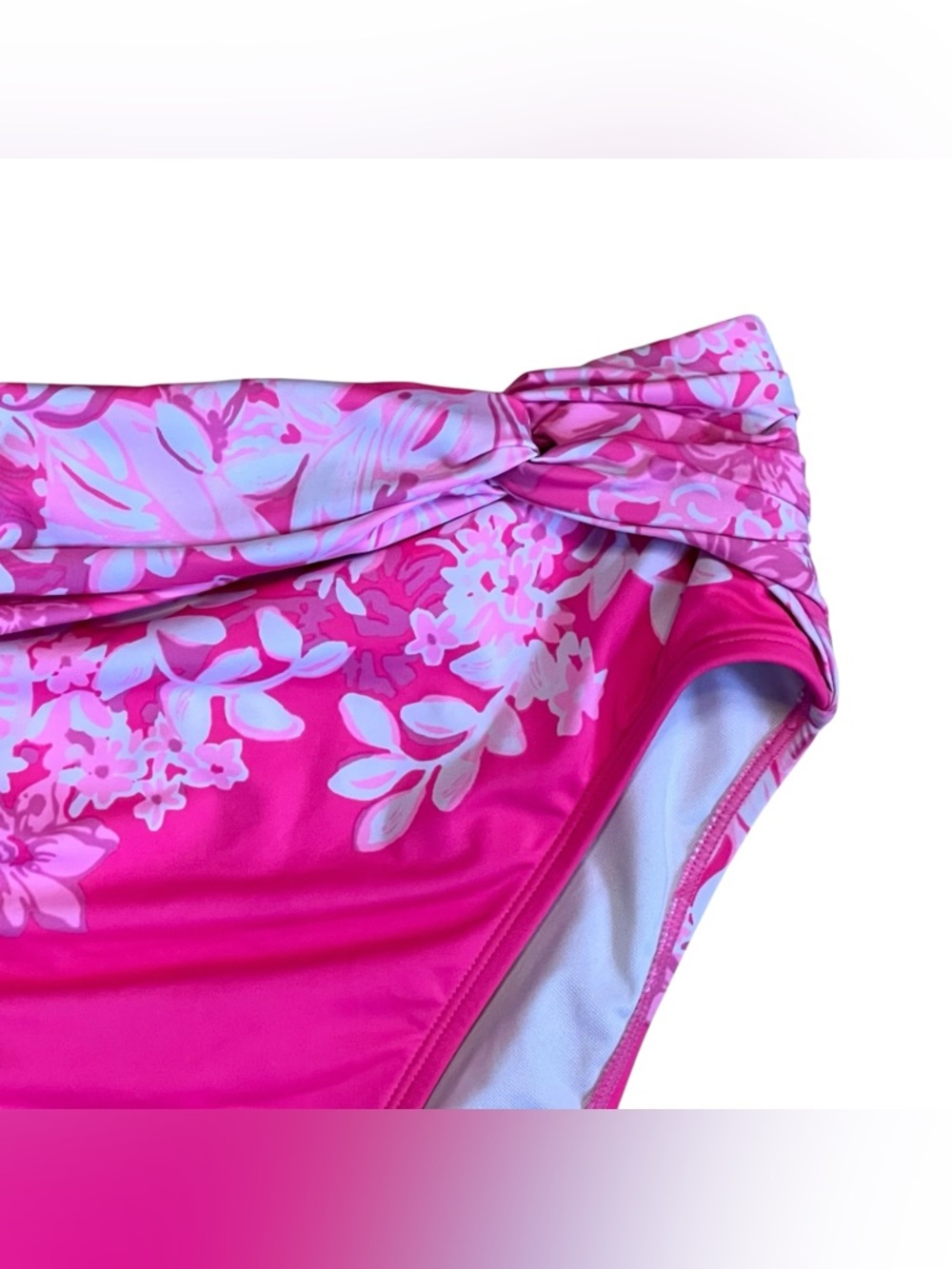 Lilly Pulitzer Women’s 10 Pink White Two Piece Bandeau Bikini Set Aislyn Yarrow - Picture 9 of 12